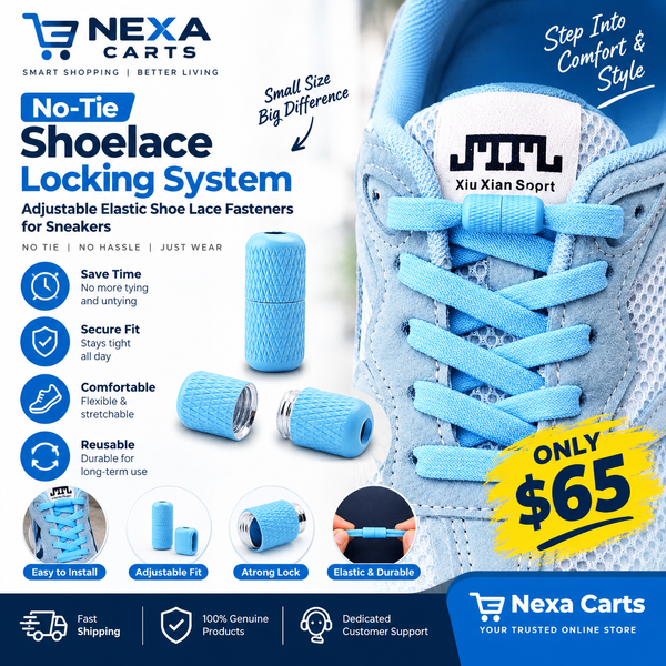 No-Tie Shoelace Locking System – Adjustable Elastic Shoe Lace Fasteners for Sneakers | Nexa Carts