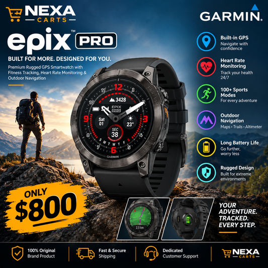 Garmin epix Pro Rugged GPS Smartwatch – Advanced Fitness Tracking, Heart Rate Monitoring, Outdoor Navigation & Long Battery Life | Nexa Carts